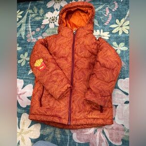 L.L. Bean Kids' Orange Quilted Hooded Puffer Jacket